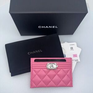 CHANEL Boy PINK Card Case BNIB